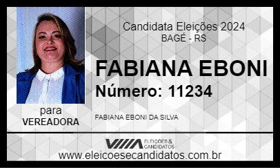 Candidato FABIANA EBONI 2024 - BAGÉ - Eleições