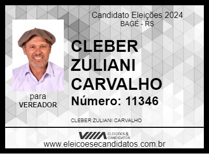 Candidato CLEBER ZULIANI CARVALHO 2024 - BAGÉ - Eleições