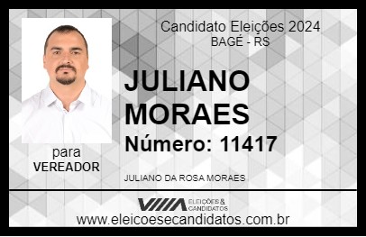 Candidato JULIANO MORAES 2024 - BAGÉ - Eleições