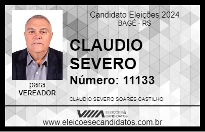 Candidato CLAUDIO SEVERO 2024 - BAGÉ - Eleições