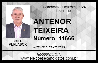 Candidato ANTENOR TEIXEIRA 2024 - BAGÉ - Eleições