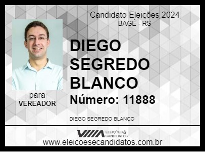 Candidato DIEGO SEGREDO BLANCO 2024 - BAGÉ - Eleições