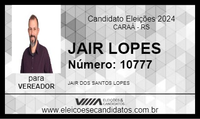 Candidato JAIR LOPES 2024 - CARAÁ - Eleições