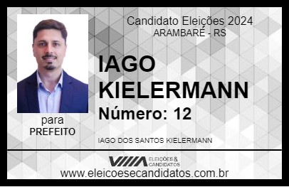 Candidato IAGO KIELERMANN 2024 - ARAMBARÉ - Eleições