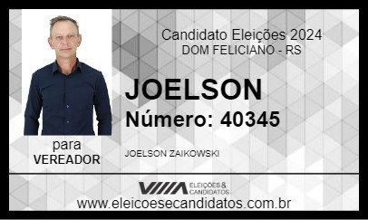 Candidato JOELSON 2024 - DOM FELICIANO - Eleições