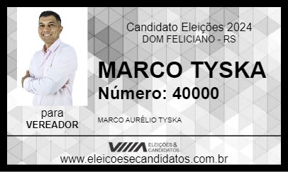 Candidato MARCO TYSKA 2024 - DOM FELICIANO - Eleições