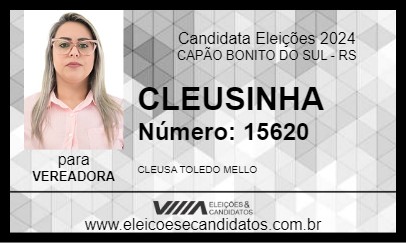 Candidato CLEUSINHA 2024 - CAPÃO BONITO DO SUL - Eleições