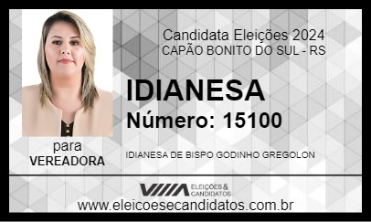 Candidato IDIANESA 2024 - CAPÃO BONITO DO SUL - Eleições