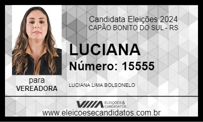 Candidato LUCIANA 2024 - CAPÃO BONITO DO SUL - Eleições