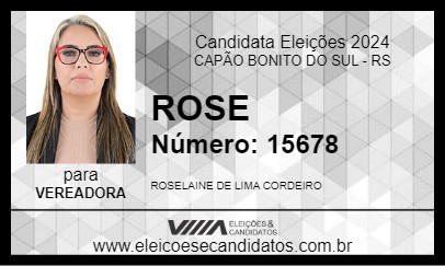 Candidato ROSE 2024 - CAPÃO BONITO DO SUL - Eleições