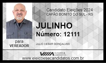 Candidato JULINHO 2024 - CAPÃO BONITO DO SUL - Eleições