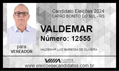 Candidato VALDEMAR 2024 - CAPÃO BONITO DO SUL - Eleições