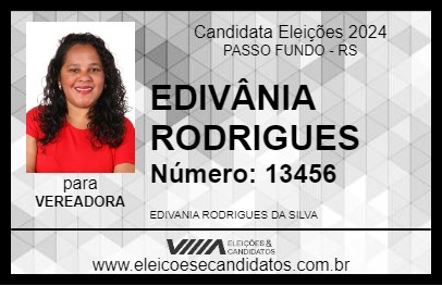 Candidato EDIVÂNIA RODRIGUES 2024 - PASSO FUNDO - Eleições