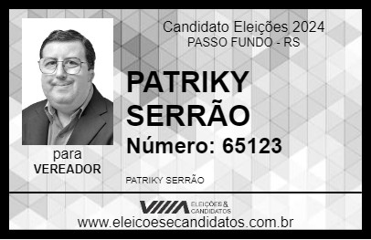 Candidato PATRIKY SERRÃO 2024 - PASSO FUNDO - Eleições