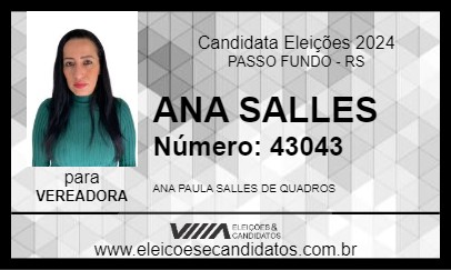 Candidato ANA SALLES 2024 - PASSO FUNDO - Eleições