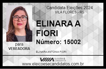 Candidato ELINARA A FIORI 2024 - VILA FLORES - Eleições