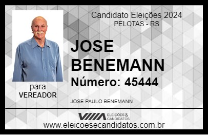 Candidato JOSE BENEMANN 2024 - PELOTAS - Eleições