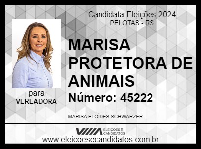 Candidato MARISA PROTETORA DE ANIMAIS 2024 - PELOTAS - Eleições