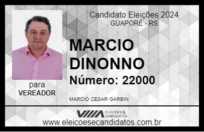 Candidato MARCIO DINONNO 2024 - GUAPORÉ - Eleições