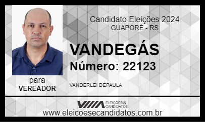 Candidato VANDEGÁS 2024 - GUAPORÉ - Eleições