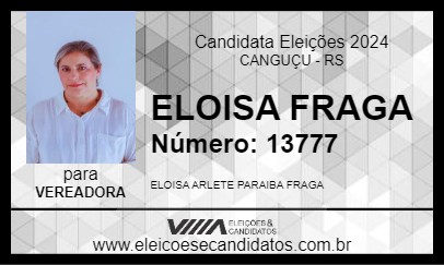 Candidato ELOISA FRAGA 2024 - CANGUÇU - Eleições