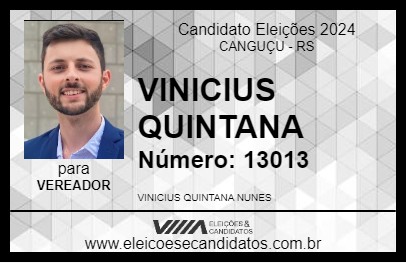 Candidato VINICIUS QUINTANA 2024 - CANGUÇU - Eleições