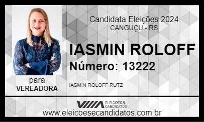 Candidato IASMIN ROLOFF 2024 - CANGUÇU - Eleições