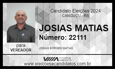 Candidato JOSIAS MATIAS 2024 - CANGUÇU - Eleições