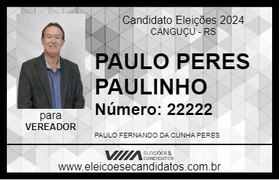 Candidato PAULO PERES PAULINHO 2024 - CANGUÇU - Eleições