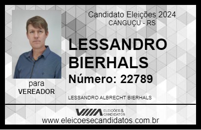 Candidato LESSANDRO BIERHALS 2024 - CANGUÇU - Eleições