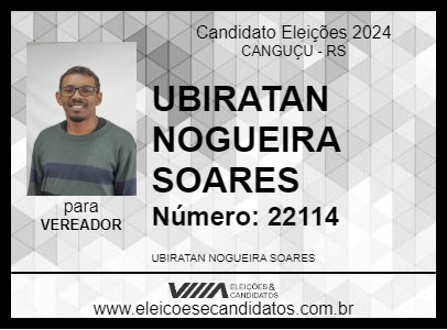 Candidato UBIRATAN NOGUEIRA SOARES 2024 - CANGUÇU - Eleições