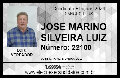 Candidato JOSE MARINO SILVEIRA LUIZ 2024 - CANGUÇU - Eleições