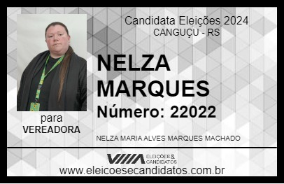 Candidato NELZA MARQUES 2024 - CANGUÇU - Eleições