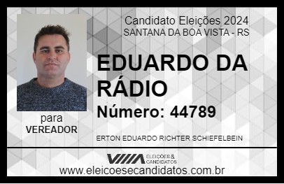 Candidato EDUARDO DA RÁDIO 2024 - SANTANA DA BOA VISTA - Eleições