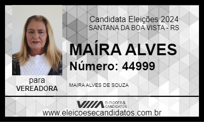 Candidato MAÍRA ALVES 2024 - SANTANA DA BOA VISTA - Eleições