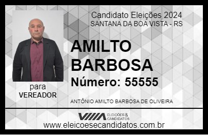 Candidato AMILTO BARBOSA 2024 - SANTANA DA BOA VISTA - Eleições