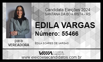 Candidato EDILA VARGAS 2024 - SANTANA DA BOA VISTA - Eleições