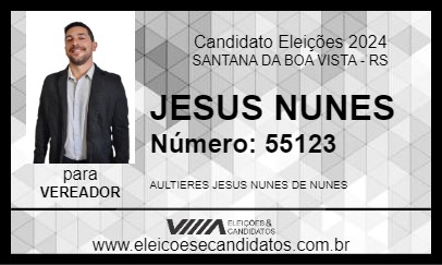 Candidato JESUS NUNES 2024 - SANTANA DA BOA VISTA - Eleições