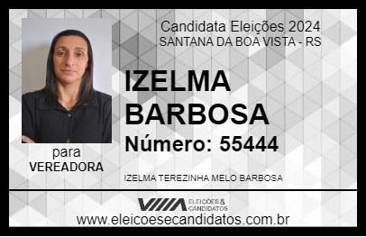 Candidato IZELMA BARBOSA 2024 - SANTANA DA BOA VISTA - Eleições