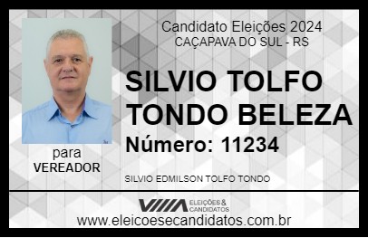 Candidato SILVIO TOLFO TONDO  BELEZA 2024 - CAÇAPAVA DO SUL - Eleições