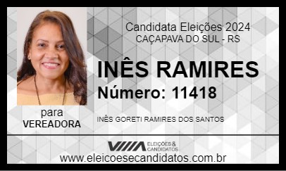 Candidato INÊS RAMIRES 2024 - CAÇAPAVA DO SUL - Eleições