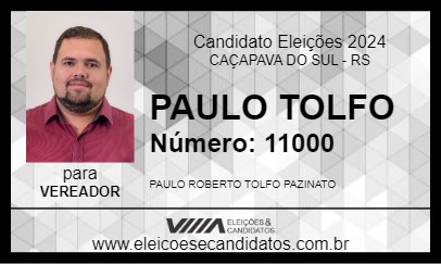 Candidato PAULO TOLFO 2024 - CAÇAPAVA DO SUL - Eleições