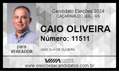 Candidato CAIO OLIVEIRA 2024 - CAÇAPAVA DO SUL - Eleições