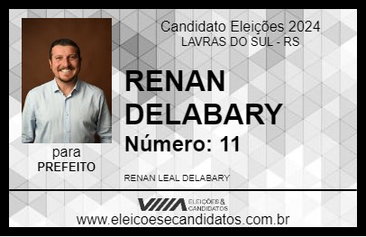 Candidato RENAN DELABARY 2024 - LAVRAS DO SUL - Eleições