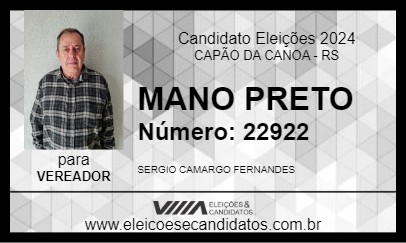 Candidato MANO PRETO 2024 - CAPÃO DA CANOA - Eleições