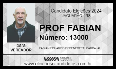 Candidato PROF FABIAN 2024 - JAGUARÃO - Eleições