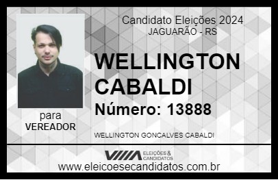 Candidato WELLINGTON CABALDI 2024 - JAGUARÃO - Eleições