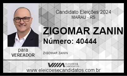 Candidato ZIGOMAR ZANIN 2024 - MARAU - Eleições