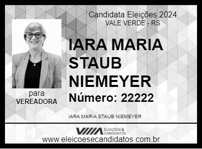 Candidato IARA MARIA STAUB NIEMEYER 2024 - VALE VERDE - Eleições