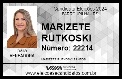 Candidato MARIZETE RUTKOSKI 2024 - FARROUPILHA - Eleições